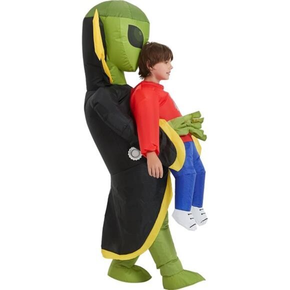 Unisex InflatableHalloween Alien Costume for Kids Blow Up Party Costume Dress - Picture 4 of 6